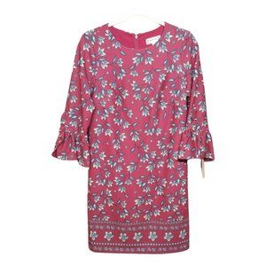 Nanette Lepore Dress- Cranberry Floral Size 4 NWT